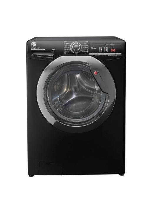 غساله هوفر اتوماتيك 8ك 1300لفه بخار اسود H3WS383TAC3B-ELA