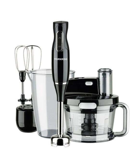 خلاط يدوي تورنيدو 1000 وات محضرة طعام مضرب بيض أسود THB-1000MK